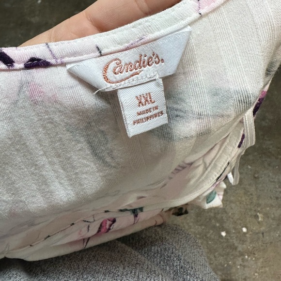 NWT Candies White and Pink Floral Blouse Size XXL - Picture 6 of 8